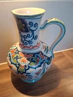 Handgeschilderde Vaas met Bloemmotieven Makkummer aardewerk, Ophalen of Verzenden