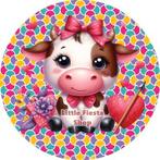 L367 luxe icing koe 20cm eetbare taart plaat print top, Ophalen of Verzenden, Nieuw, Taarten, Versiering