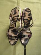 Roberto Cavalli leren schoenen maat 38 (made in Italy), Verzenden, Zwart, Sandalen of Muiltjes, Zo goed als nieuw