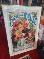 poster Bieres de la Meuse, Paris mooie lijst, Ophalen, Gebruikt, Rechthoekig Staand, Met lijst
