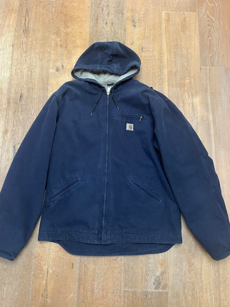 Vintage Carhartt Active Jacket Duck Canvas & Hoodie Blauw XL, Kleding | Heren, Jassen | Winter, Blauw, Carhartt, Maat 56/58 (XL)