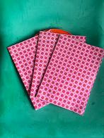 Retro wiskundeschrift jaren 60 bloemprint roze paars oranje, Ophalen of Verzenden, Huis en Inrichting