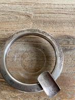Vintages asbak van glas en zilver, Antiek en Kunst, Antiek | Goud en Zilver, Ophalen of Verzenden, Zilver