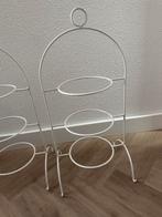 2x Etagère voor 3 Borden - Wit Metaal, Tuin en Terras, Ophalen of Verzenden, Gebruikt