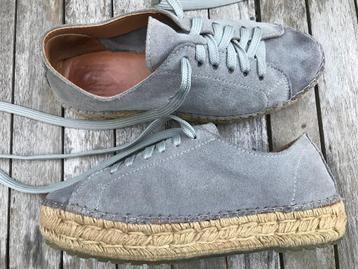 Mooie grijze suëde Shabbies espadrilles/schoenen mt 36      