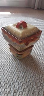 Art deco keramiek theelicht houder  schaal en deksel 4 delig, Antiek en Kunst, Antiek | Keramiek en Aardewerk, Ophalen of Verzenden