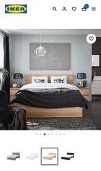 IKEA MALM bed 140x200 met 1 nachtkast, Dekbedovertrek, Ophalen of Verzenden, Wit, Zo goed als nieuw