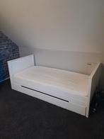 Eenpersoons bed wit met uitschuiflade/uitschuifbed 200 x 90, Ophalen of Verzenden, Eenpersoons, Wit, Zo goed als nieuw