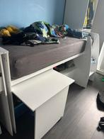 2 witte hoogslapers met bureau, Ophalen, Zo goed als nieuw, Hoogslaper