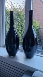 Set van 2 zwarte vazen, 65 cm, Glas, Zo goed als nieuw, 50 tot 75 cm, Zwart