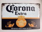 Corona bier bord 30 bij 20 metaal, Ophalen of Verzenden, Zo goed als nieuw, Reclamebord, Plaat of Schild, Overige merken