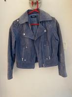 Suede leren biker jack jeansblauw maat M, Maat 38/40 (M), Blauw, Ophalen of Verzenden, Zo goed als nieuw