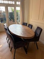 Zes antraciete eetkamerstoelen van De Bommel, Ophalen, Zo goed als nieuw, Vijf, Zes of meer stoelen, Stof