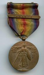 WO1 US Victory Medal met "France" Clasp (Wrap Brooch), Ophalen of Verzenden, Landmacht, Amerika, Lintje, Medaille of Wings