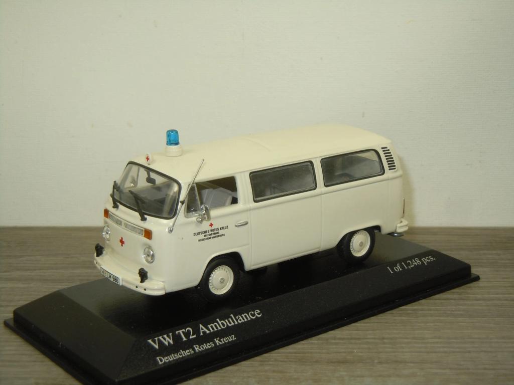 1972 VW Volkswagen T2 Krankenwagen DRK - Minichamps 1:43, Hobby en Vrije tijd, Modelauto's | 1:43, Minichamps, Duitsland, Auto