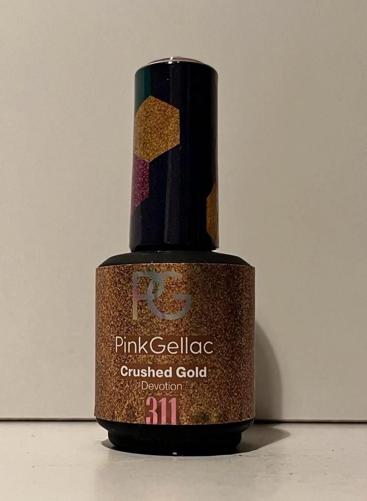 PinkGellac Crushed Gold (311), Sieraden, Tassen en Uiterlijk, Uiterlijk | Cosmetica en Make-up, Zo goed als nieuw, Handen en Nagels