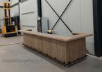 Hoekbar steigerhout 470cm lang! Zwarte buizen wielen balie, Ophalen of Verzenden, Nieuw