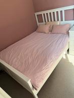 Hemnes bed 140x200 met Lattenbodem, Gebruikt, Wit, Tweepersoons, 200 cm