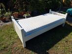 houten bed wit 200x90 met veringbodem en matras, Ophalen, Gebruikt, 90 cm, Eenpersoons