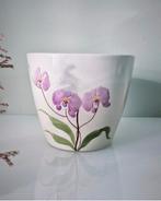 Vintage Bloempot Orchidee Design - H11,5 x 13 cm, Tuin en Terras, Bloempotten, Gebruikt, Rond, Binnen, Ophalen of Verzenden