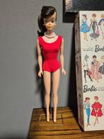Vintage Barbie swirl ponytail brunette met doos uit 1963., Verzamelen, Poppen, Verzenden, Gebruikt, Pop