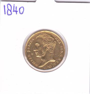 Gouden tientje 1840 Willem 1 voor 895 euro beschikbaar voor biedingen