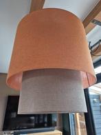 vintage jaren 70 lamp van stof, Huis en Inrichting, Lampen | Lampenkappen, Ophalen, Gebruikt, Bruin, 50 cm of meer