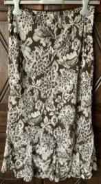 Donkerbruine, gevoerde rok beige - ecru bloemen; 40; CANDA, Maat 38/40 (M), Bruin, Ophalen of Verzenden, Zo goed als nieuw