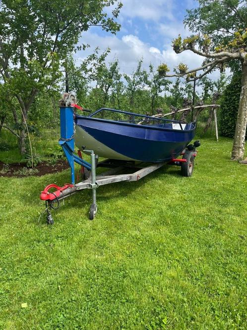 stalen sloep met aanhanger en Yamaha-motor, Watersport en Boten, Sloepen, Gebruikt, Tot 10 pk, 3 tot 6 meter, Buitenboordmotor
