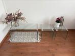 Bijzettafel, glass tables x 3, Ophalen, Minder dan 45 cm, Gebruikt, Vierkant
