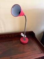 Vintage Rode Bureaulamp, Ophalen of Verzenden, Gebruikt, Metaal, 50 tot 75 cm