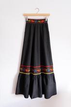 Vintage Zwitserse Maxi Rok Maat XS, Zwart, Ophalen of Verzenden, Vintage, Maat 34 (XS) of kleiner