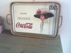 Vintage Coca-Cola dienblad, bamboe spiegel serveren, Ophalen of Verzenden