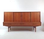 Vintage Deens Highboard | drankenkast buffetkast teak Danish, Gebruikt, ., 100 tot 150 cm, Teakhout