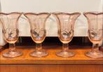 Rosaline ijscoupes, 4 stuks, Antiek en Kunst, Antiek | Glas en Kristal, Ophalen of Verzenden