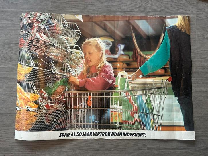 Vintage SPAR Affiche - 50 Jaar, Verzamelen, Posters, Gebruikt, Reclame, A1 t/m A3, Rechthoekig Staand, Ophalen of Verzenden