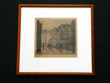 Oudezijds Achterburgwal Anton Pieck Amsterdam 1917 ets beschikbaar voor biedingen