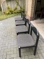 4 Zwarte Houten Stoelen - Opknappers, Huis en Inrichting, Stoelen, Ophalen, Gebruikt, Zwart, Vier
