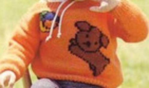 Snuffie speelt met de bal trui breipatroon, Hobby en Vrije tijd, Breien en Haken, Zo goed als nieuw, Breien, Patroon of Boek, Ophalen of Verzenden