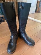 Mooie stoere boots platte zool leren laarzen 39, Ophalen of Verzenden, Zo goed als nieuw, Zwart, Hoge laarzen