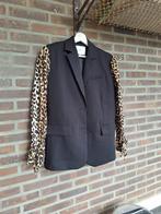 Zwart jasje met luipaardprint mouwen, Maat 38/40 (M), Zwart, Ophalen of Verzenden, Zo goed als nieuw
