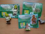 3 figuurtjes Shrek Donkey Cookie uit verrassingsei, Hardplasticfiguren, Gebruikt, Ophalen