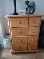 licht eiken kastje met vier grote en vier kleine lades erin, Huis en Inrichting, Kasten | Ladekasten, Ophalen, 5 laden of meer