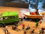 Playmobil auto met trailer en boot, Gebruikt, Ophalen of Verzenden