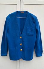 Vintage vest, maat 40/42 - L/XL - blauw - 60% wol - zakken -, Maat 38/40 (M), Blauw, ., Ophalen of Verzenden
