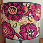 Exclusieve lampenkap retro Afrikaans roze geel, Huis en Inrichting, Zwart, Rond, Nieuw, Ophalen of Verzenden