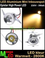 LED mini Caravan inbouwspot spot M1 - 230V 3watt - Warmwit, Ophalen of Verzenden, Nieuw