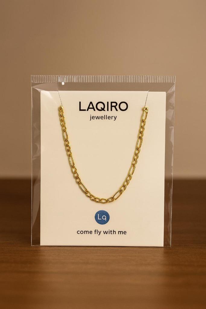Partij sieraden goudkleurige Laqiro heren kettingen, Sieraden, Tassen en Uiterlijk, Kettingen, Nieuw, Overige materialen, Goud