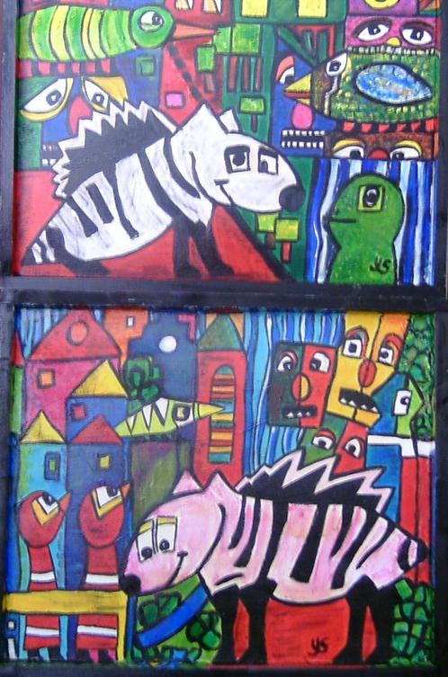 moderne schilderijen div prijzen vanaf 40,00, Antiek en Kunst, Kunst | Schilderijen | Modern, Ophalen