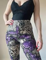 Vintage legging met rozen en panterprint, S/M. Leopard 90s, Legging, Verzenden, Vintage, Gedragen